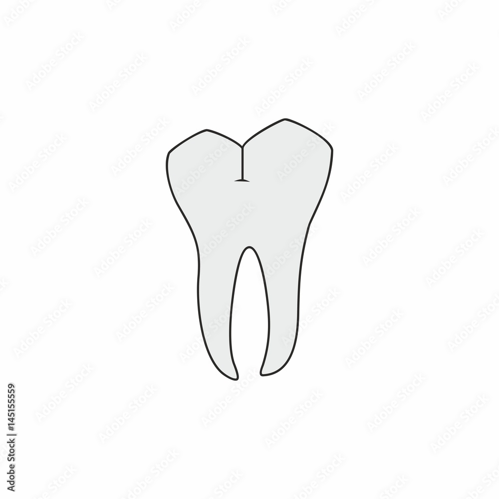 Molar tooth vector design isolated on white background Molar tooth vector design isolated on white background