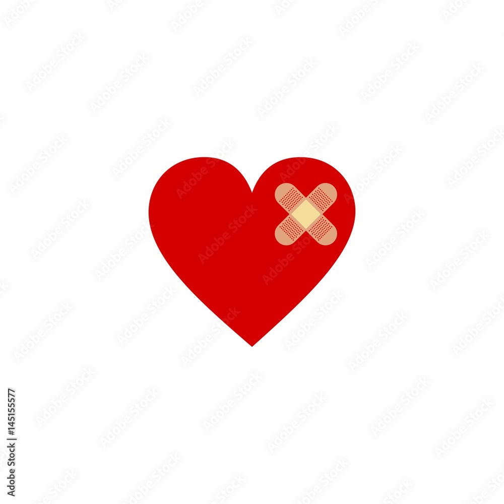 Broken heart vector design isolated on white background Broken heart vector design isolated on white background
