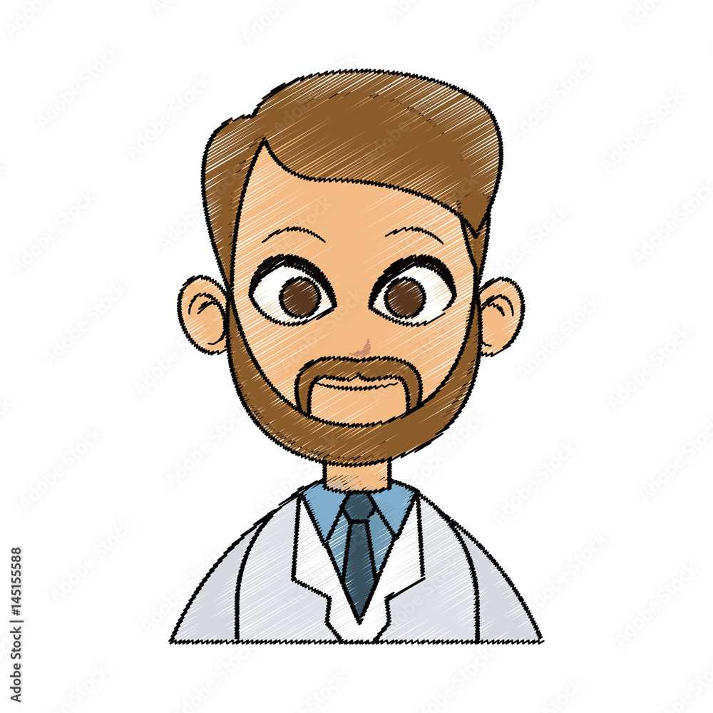 medical doctor man icon over white background. colorful design. vector illustration