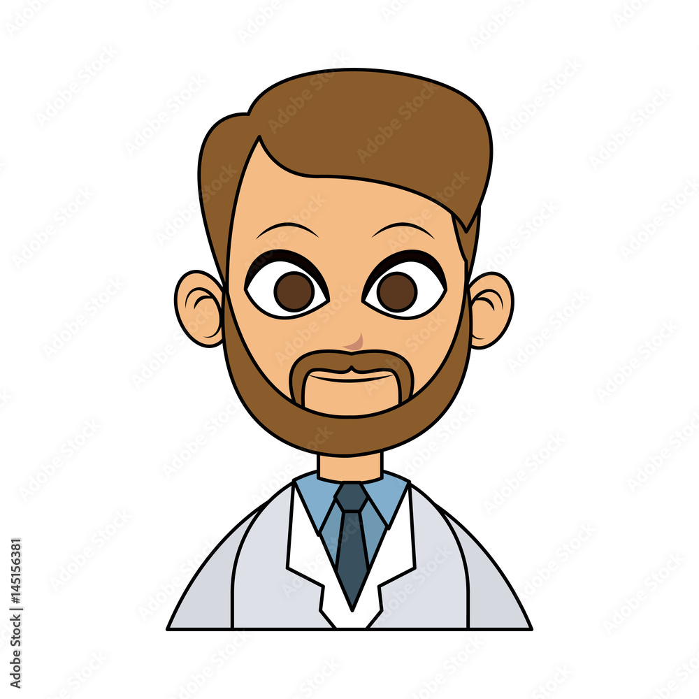 handsome bearded male doctor icon image vector illustration design 