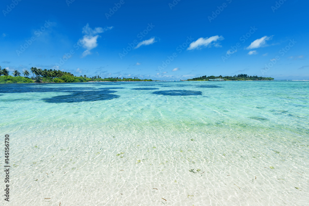 Beautiful tropical island and clear water.Copy space