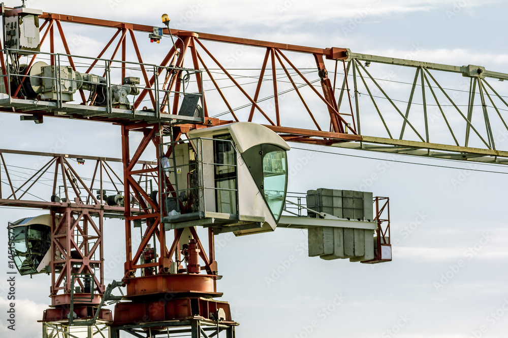 custom made wallpaper toronto digitalView of the cabin construction cranes at a construction site