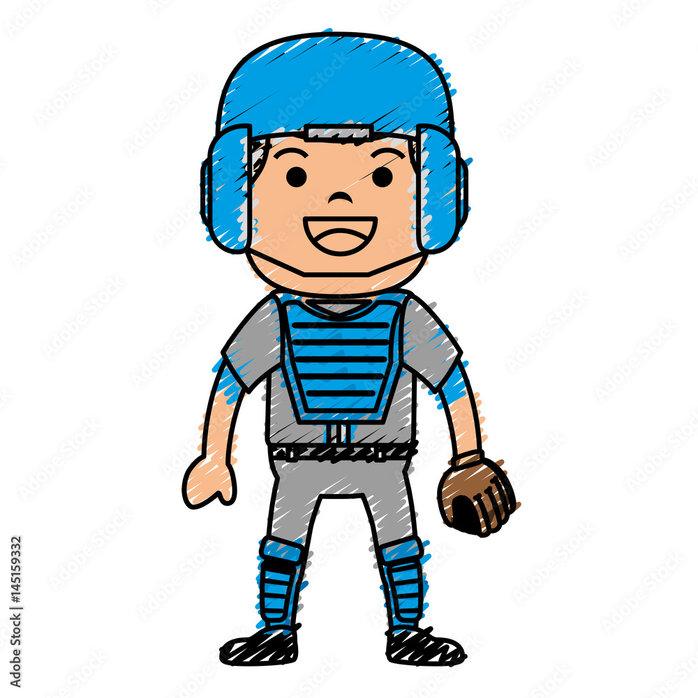 baseball player avatar character vector illustration design