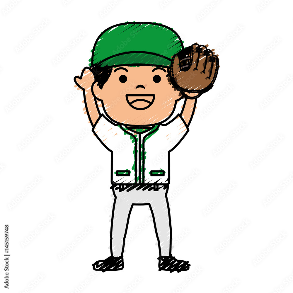 baseball player avatar character vector illustration design