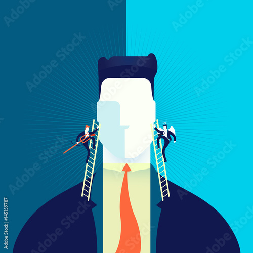 Good or bad business decision concept illustration