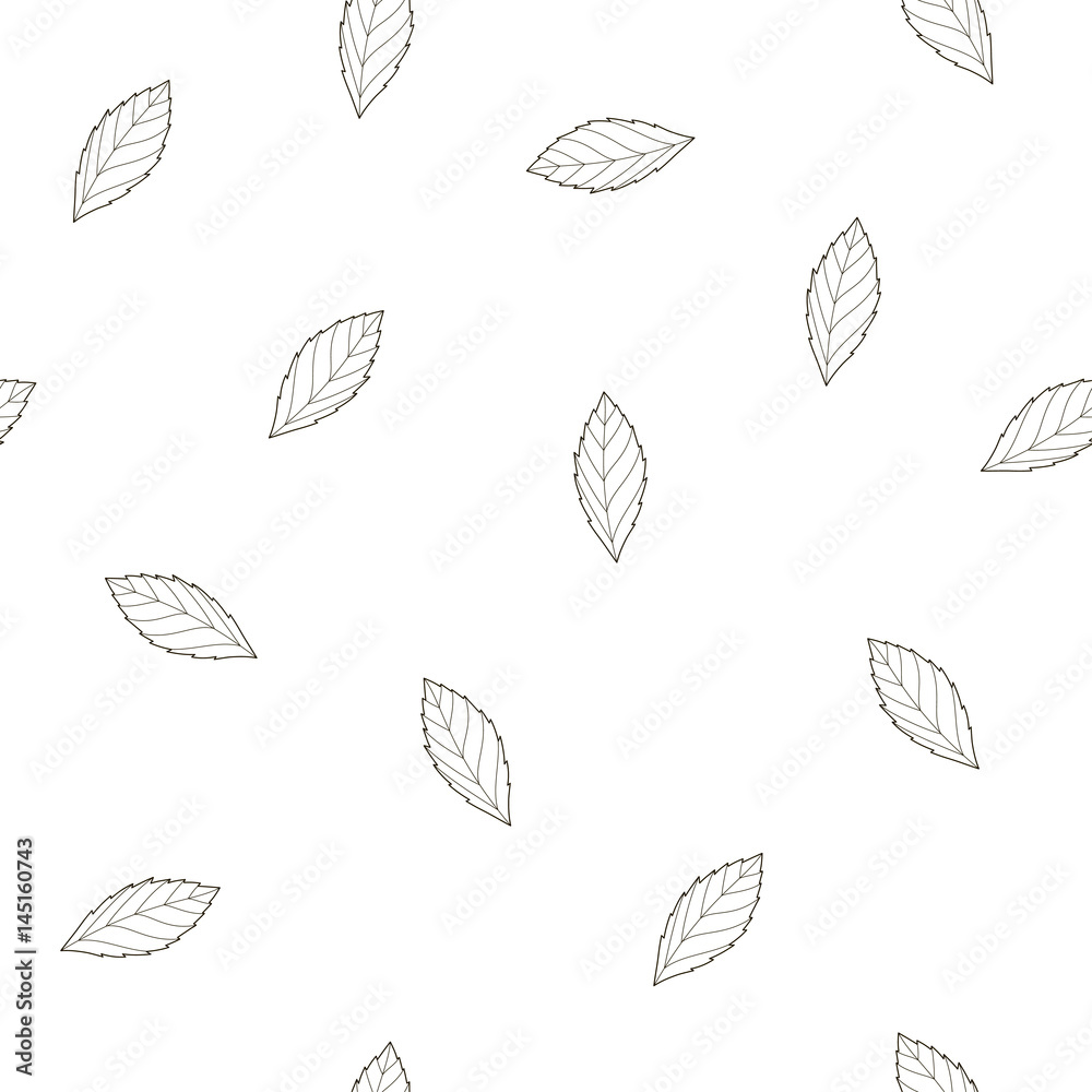 Simple seamless pattern with outlines leaves. Vector illustration. Simple seamless pattern with outlines leaves. Vector illustration.
