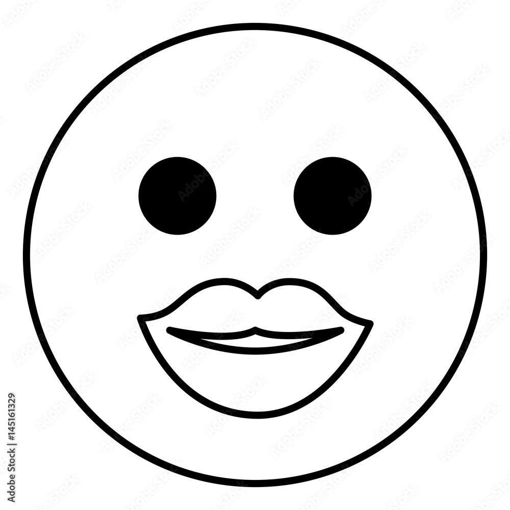 Fototapeta premium emoticon kawaii face icon vector illustration design