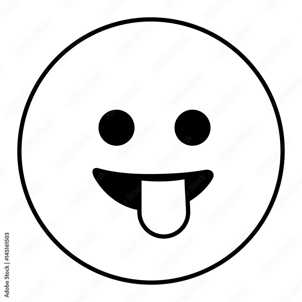 Fototapeta premium emoticon kawaii face icon vector illustration design