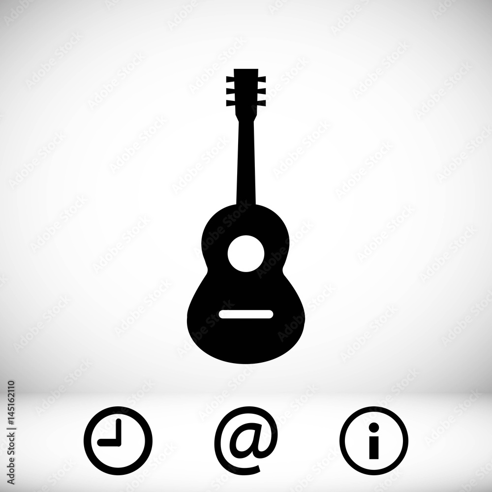 Acoustic guitar sign icon. Music symbol. stock vector illustration flat design Acoustic guitar sign icon. Music symbol. stock vector illustration flat design
