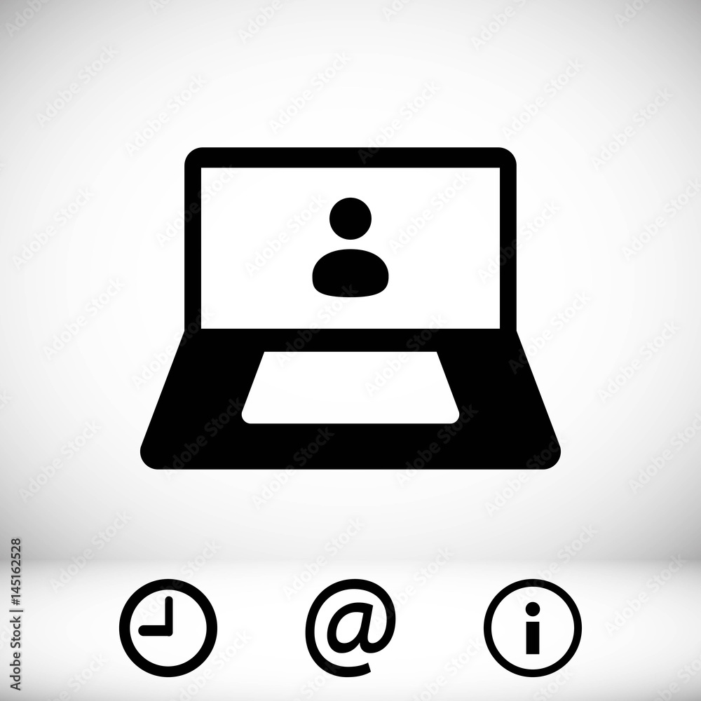 laptop with user icon in the middle vector illustration flat design laptop with user icon in the middle vector illustration flat design