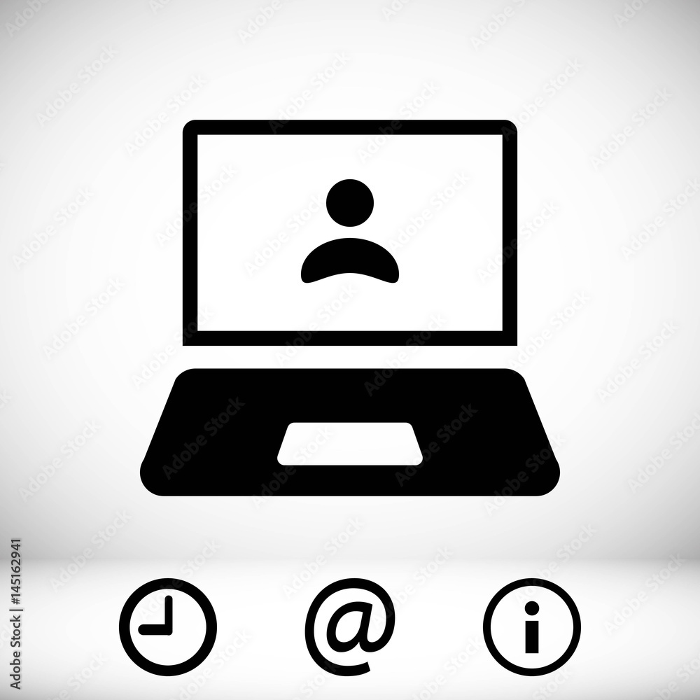 laptop with user icon in the middle vector illustration flat design laptop with user icon in the middle vector illustration flat design