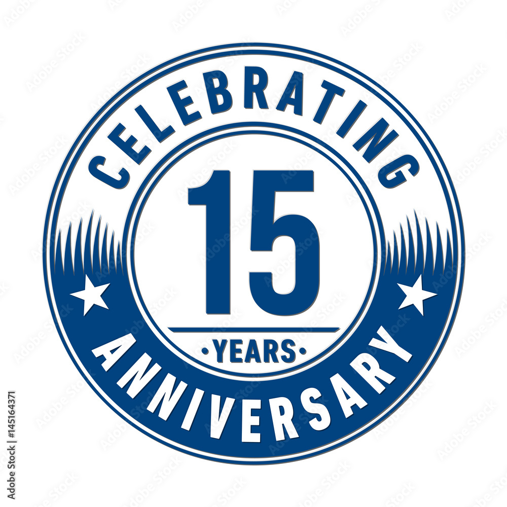 15 years anniversary logo template. Vector and illustration. 