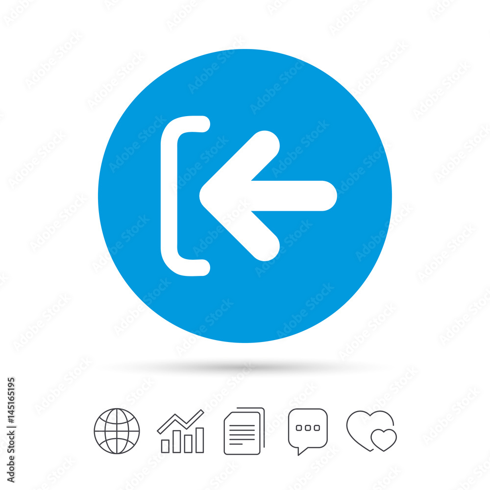 Login sign icon. Sign in symbol. Arrow. Login sign icon. Sign in symbol. Arrow.