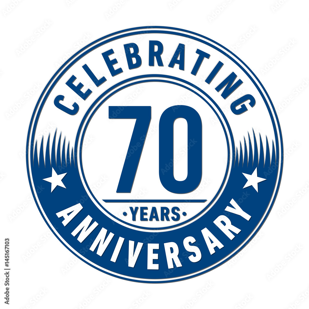 70 years anniversary logo template. Vector and illustration. 
