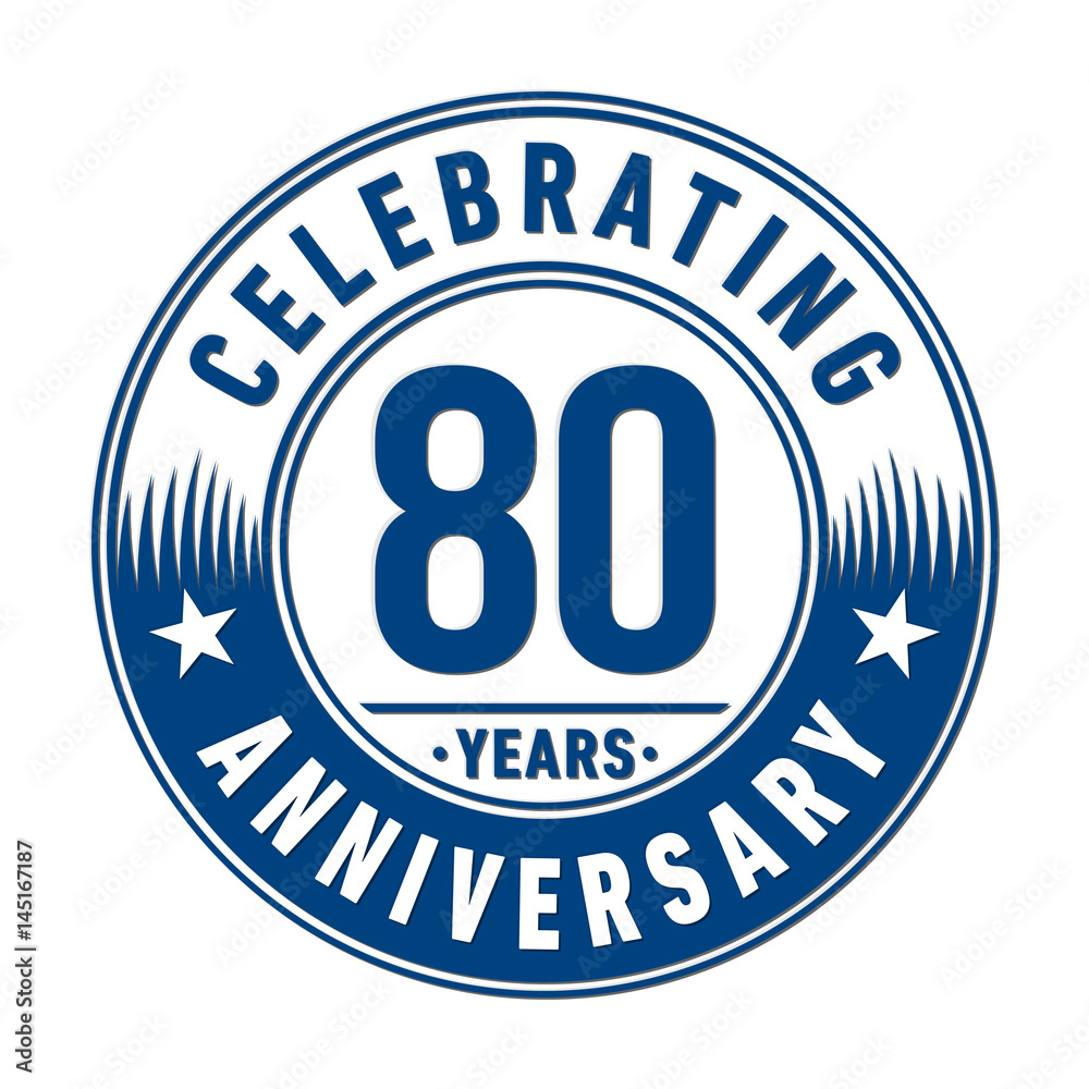 80 years anniversary logo template. Vector and illustration. 
