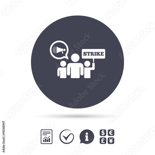 Strike sign icon. Group of people symbol.