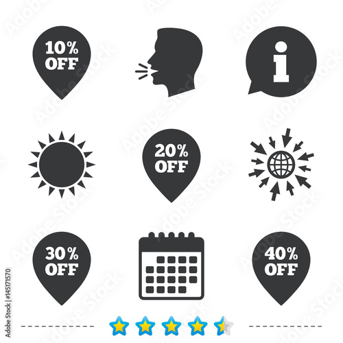 Sale pointer tag icons. Discount symbols.
