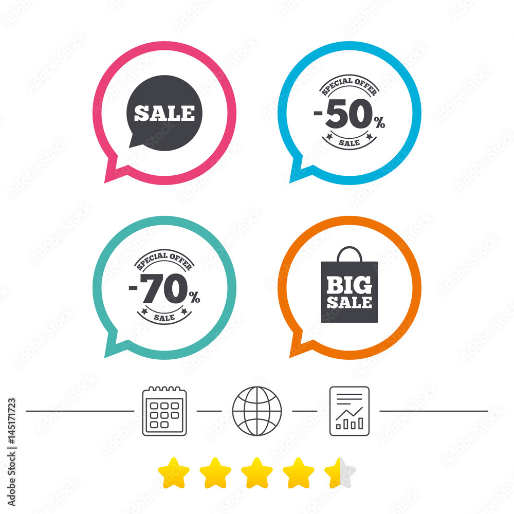 Fototapeta premium Sale speech bubble icon. Big sale shopping bag.