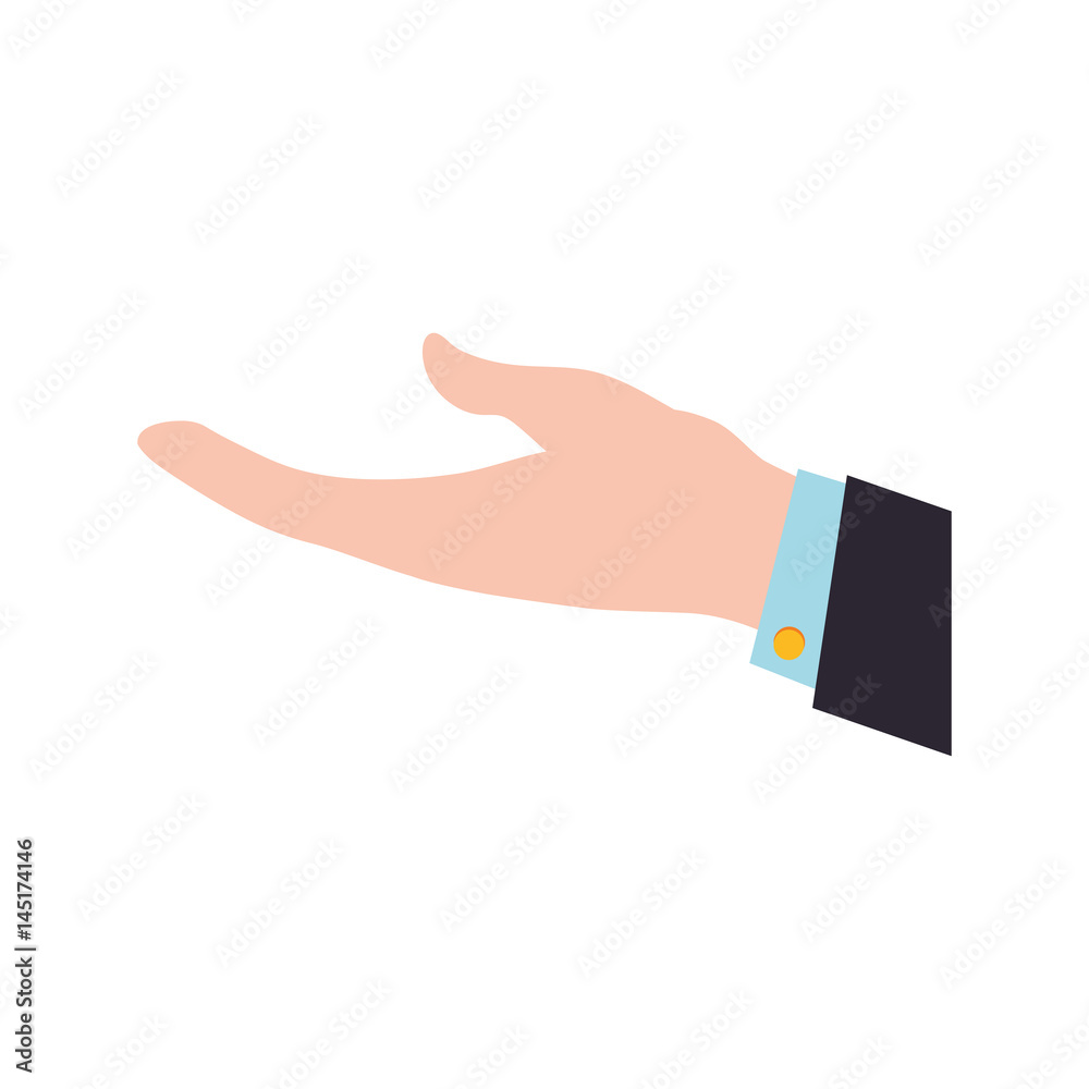 businessman open hand request vector icon illustration graphic design