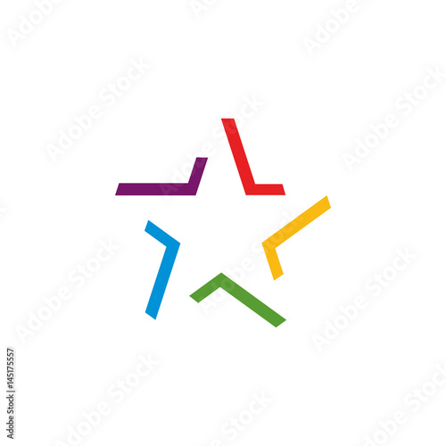 L five-letter initial - with a negative space star