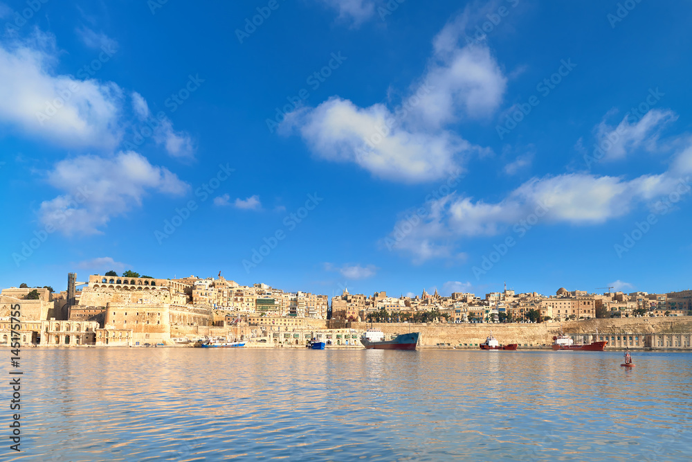 Malta, view on Valletta with its traditional architecture
