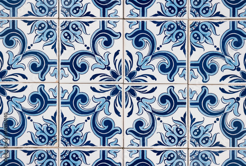 Traditional Portuguese glazed tiles