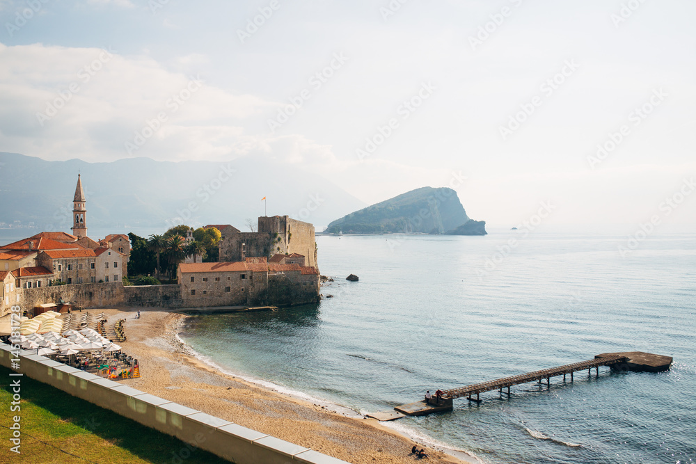 Old Town Budva in Montenegro in the summer.