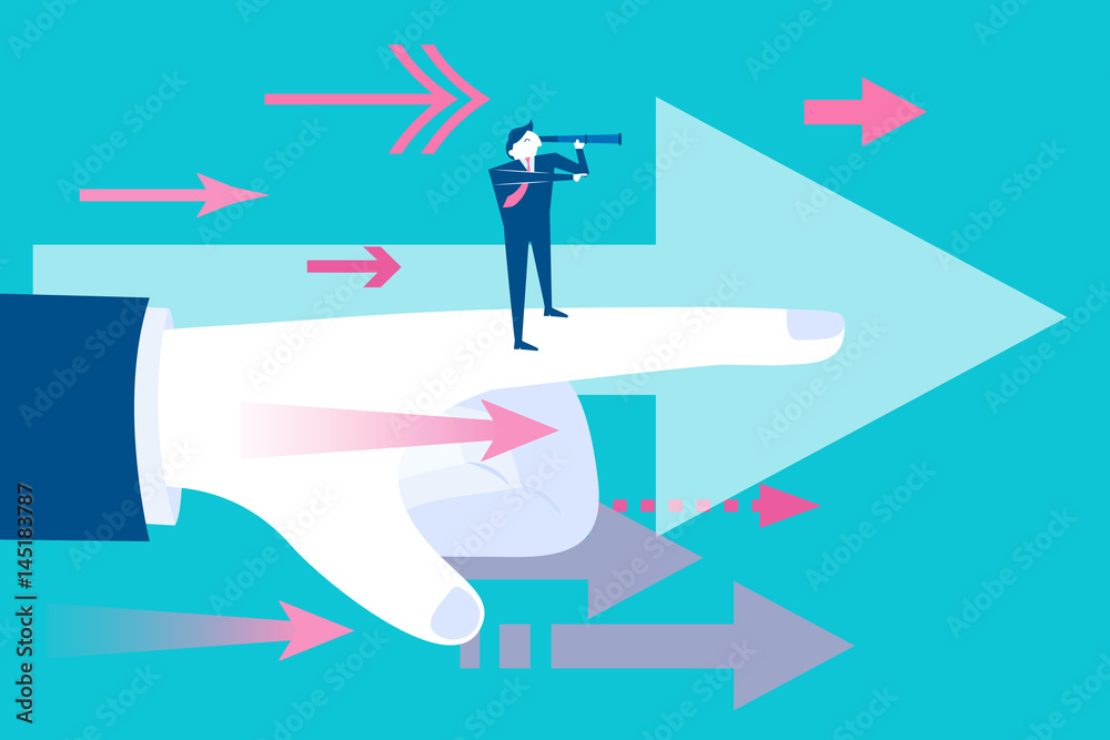businessman with leadership concept businessman with leadership concept