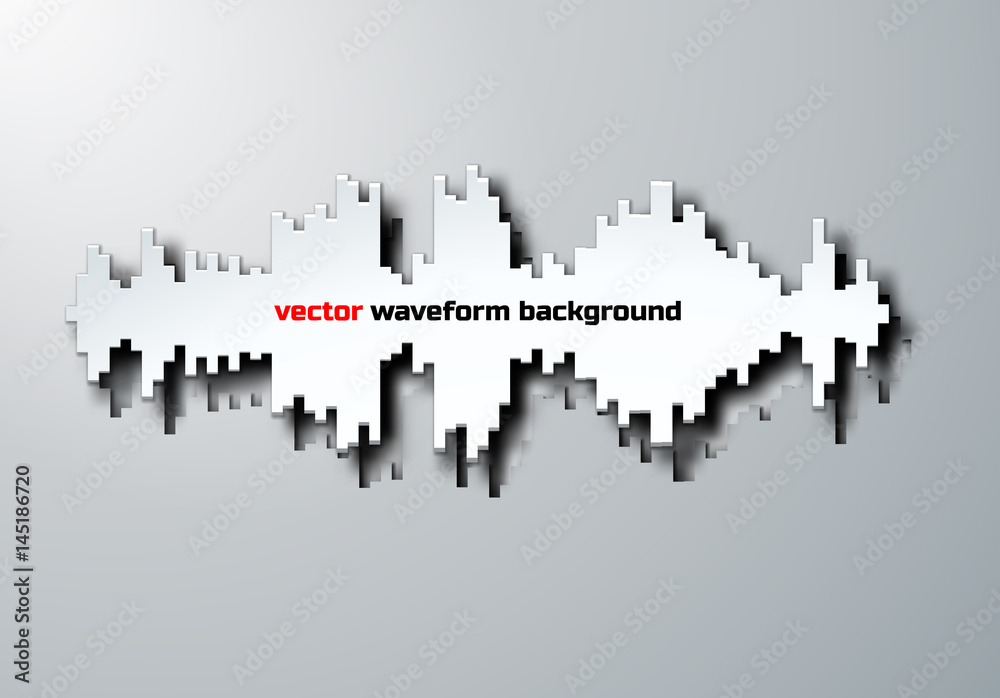 Fototapeta premium Silhouette of sound waveform with shadow