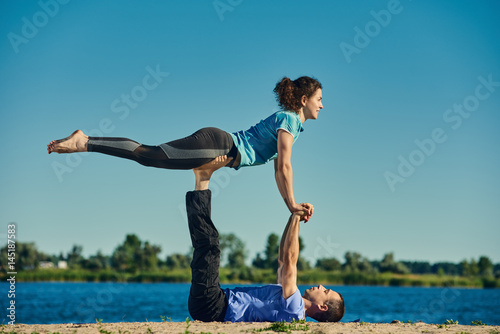 Acro yoga concept photo