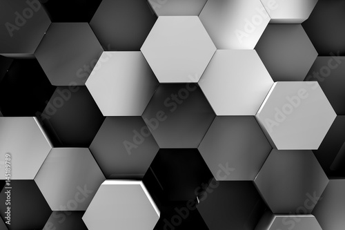 hexagon backgrounds 3d illustration © zhu difeng