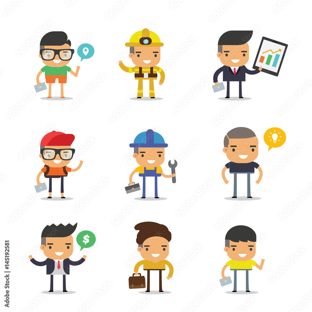 Man Character vector, Geek and many stye concept. Vector illustration Man Character vector, Geek and many stye concept. Vector illustration