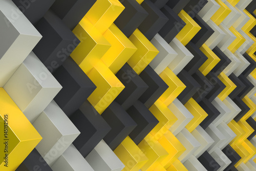 Pattern with black, white and yellow rectangular shapes