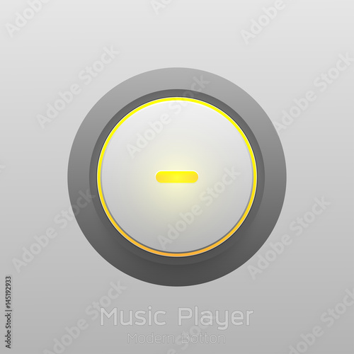 yellow button music player vector