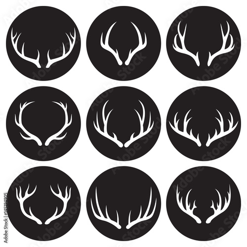 Horns icons set