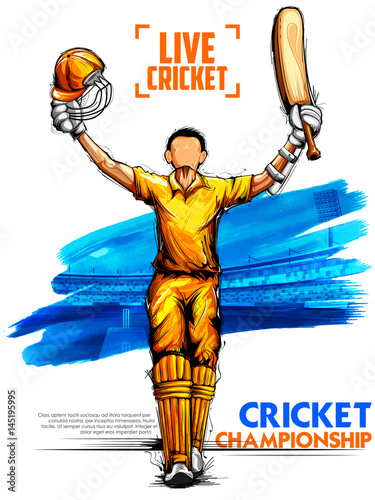 Batsman playing cricket championship sports