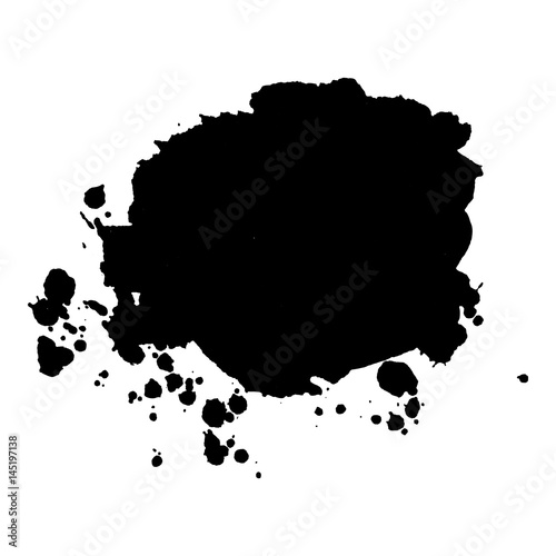 Abstract black ink blot background