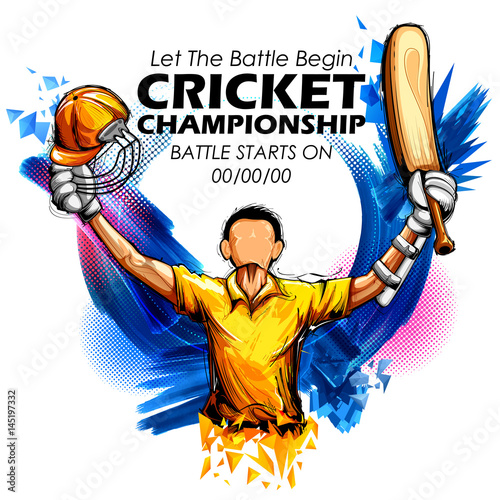 Batsman playing cricket championship sports