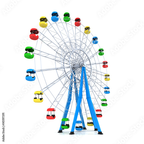 Ferris wheel on white background
