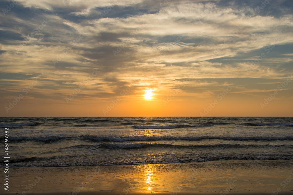 Amazing sunset at Arambol beach, North Goa, India Amazing sunset at Arambol beach, North Goa, India