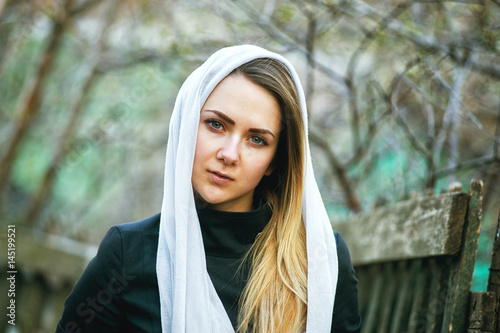 portrait of a beautiful girl on the nature