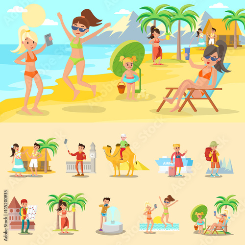Happy People On Vacation Concept