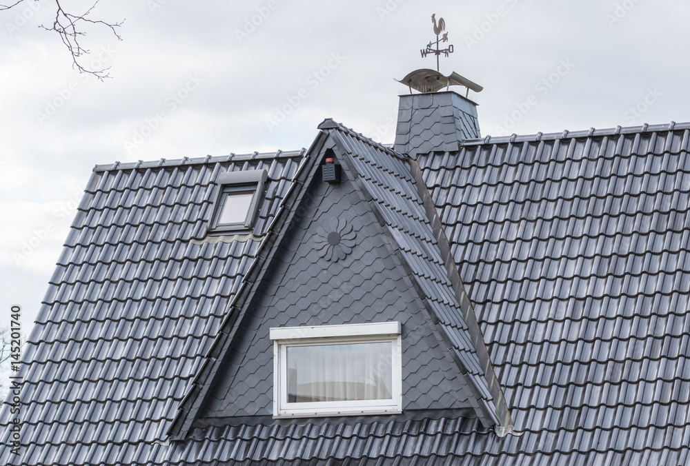 Dachgaube mit Fensterlnd dunklem Dach
