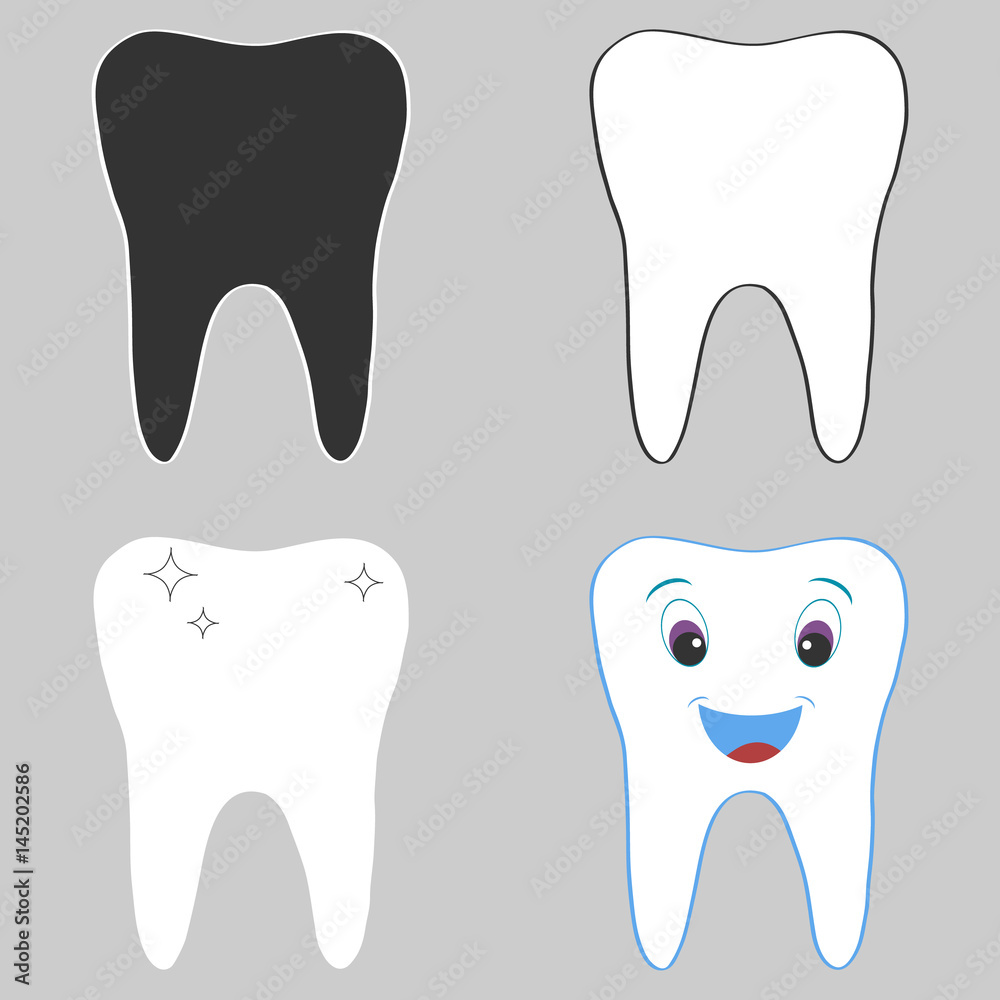 White cartoon tooth