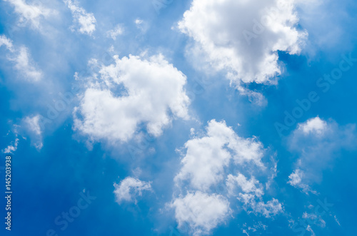 white cloudy and blue sky for background