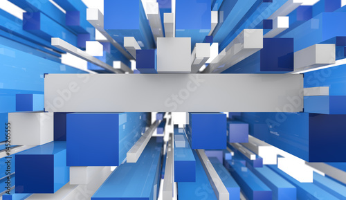 Blue white geometric background, title template photo