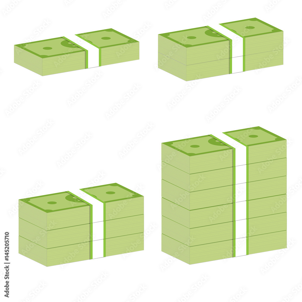 money stack sign. money stack on white background.