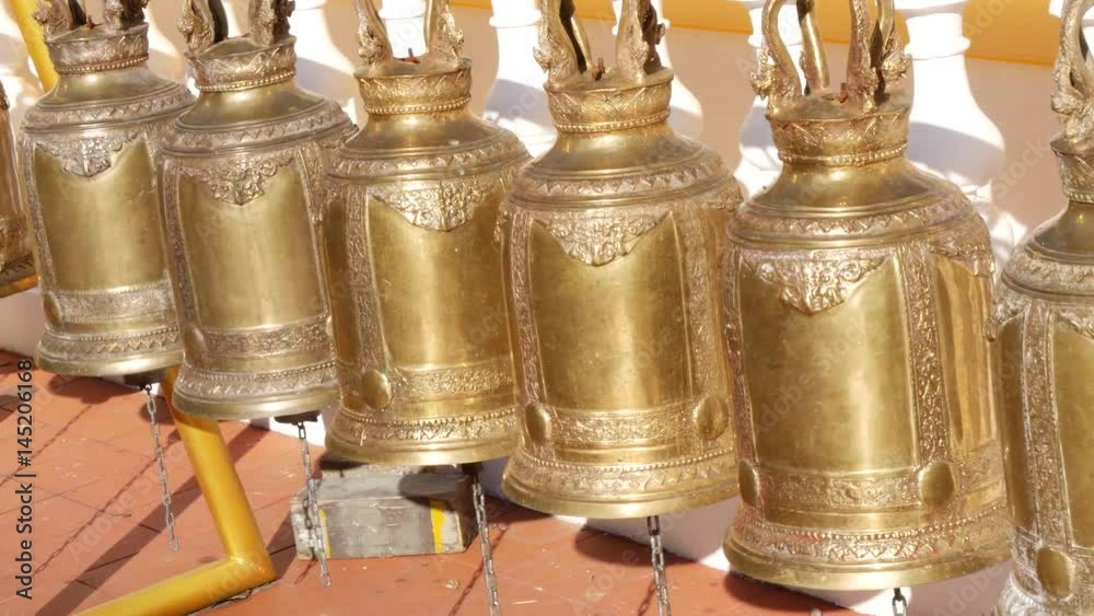 Raw of bells in Doi Suthep temple , Chiang Mai , Thailand Raw of bells in Doi Suthep temple , Chiang Mai , Thailand