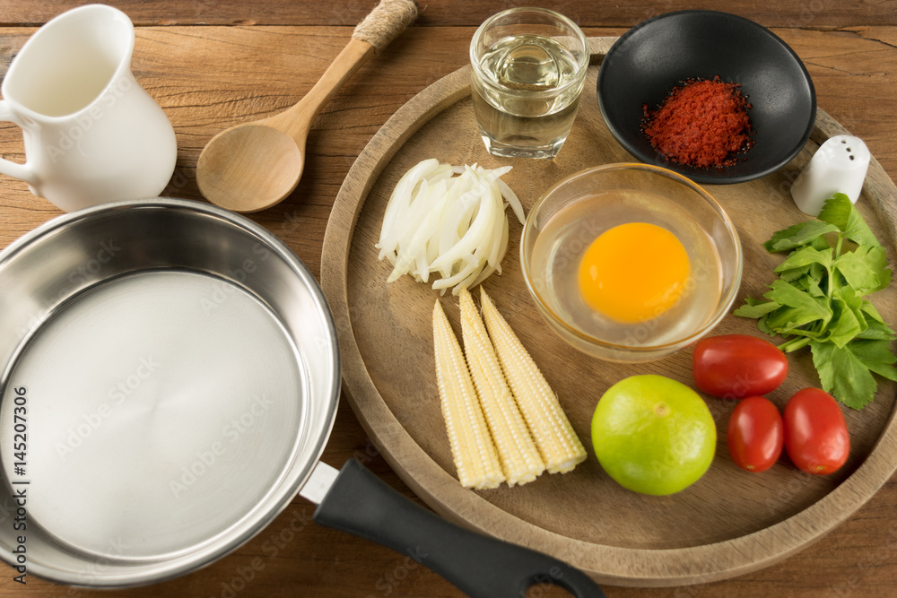 egg and spice for cooking healthy on table wood background egg and spice for cooking healthy on table wood background