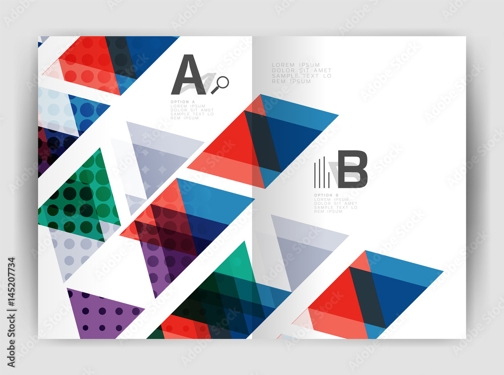 Vector triangle business annual report cover print template Vector triangle business annual report cover print template